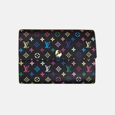 Louis Vuitton 2018 Alexandra Wallet M60084 - 루이비통 알렉산드라 월릿 블랙 멀티컬러 지갑  LOU0218 15CM