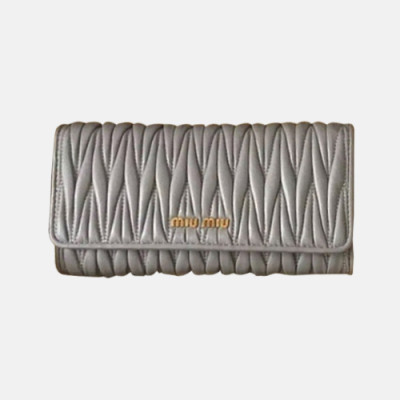 MiuMiu 2018 Ladies Matelasse Bifold Wallet 5MH019 - 미우미우 마드라스 여성 장지갑 MIU0041X  19.5CM