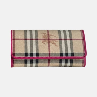 Burberry 2018 Ladies Check Leather Bifold Long Wallet - 버버리 신상 가죽 하우스 체크 여성 바이폴드 장지갑 BUR0242 19CM