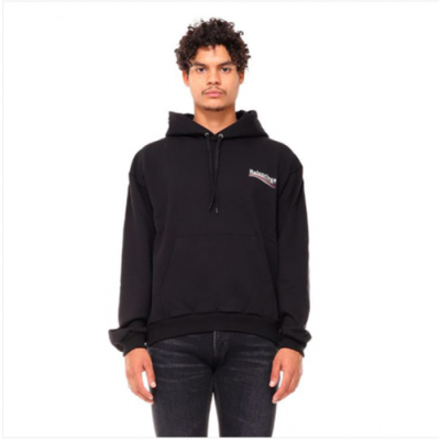 Balenciaga 2018 Wave Logo Hood T-shirt - 발렌시아가 웨이브로고 후드 티셔츠 Bal0068x.2컬러(블랙/네이비).Size(xs - l)