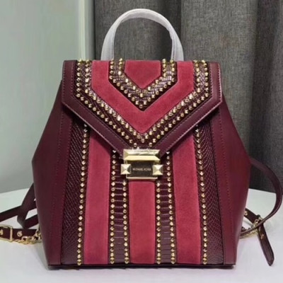 Michael Kors Leather Whitney Back Pack, 24CM - 마이클 코어스 레더 위트니 백팩 ,MKB0038, 24CM,레드