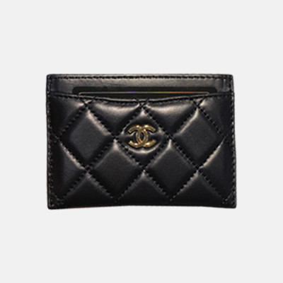 [1:1] Chanel 2018 Ladies Sheep Skin Card Purse - 샤넬 여성 신상 레더 카드지갑 Cnl0096x.11.2cm.블랙