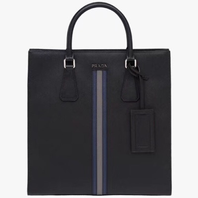 Prada Saffiano Mens Business Bag ,34CM - 프라다 사피아노 남성용 서류가방 V1016R-1,34CM,블랙