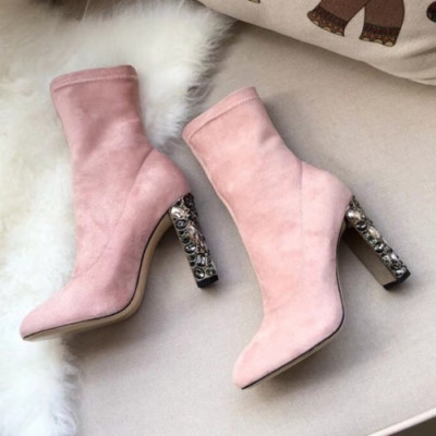 Jimmy-Choo 2018 Ladies Juwer Leather Boots - 지미츄 여성 쥬얼 벨벳 레더 부츠 Jim007x.Size(225 - 255).핑크