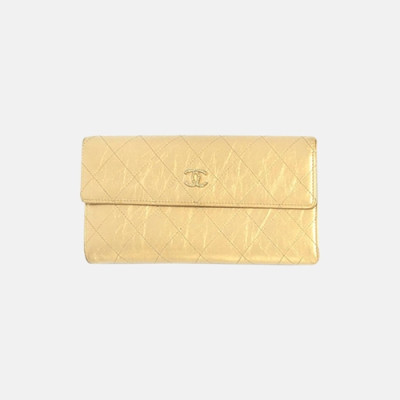 Chanel 2019 Womens Coco Logo Vintage Gold Long Purse - 샤넬 여성 코코 빈티지 골드 장지갑 Cnl0345x.Size(19.5cm).골드