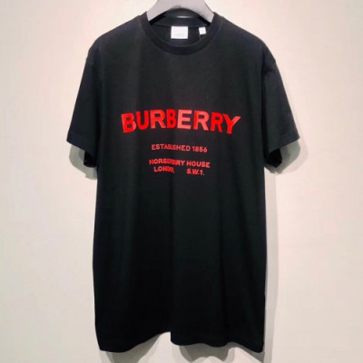 Burberry 2019 Couple Classic Printing Logo Cotton Short Sleeved Tshirt - 버버리 커플 클래식 프린팅 로고 코튼 반팔티 Bur0727x.Size(xs - xl).블랙