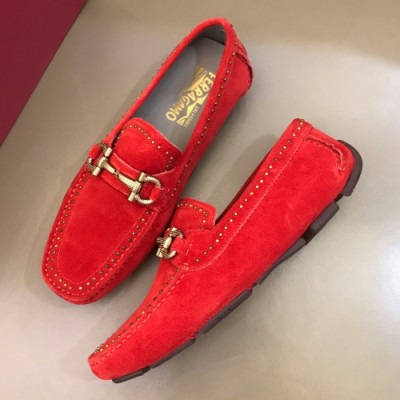 Ferragamo 2019 Mens Metal Gancio Leather Loafer - 페라가모 남성 메탈 간치오 레더 로퍼 Fer0286x.Size(240 - 270).레드