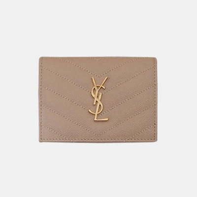 Saint Laurent 2019 Ladies  Wallet / Coin Purse,530841 - 입생로랑 2019 여성용 반지갑 / 코인 퍼스 SLW0024,11cm,베이지