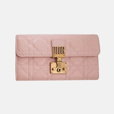 Dior 2019 Addict Ladies Leather Wallet,19cm - 디올 2019 어딕트 여성용 레더 장지갑  DIOW0008 ,19CM,핑크
