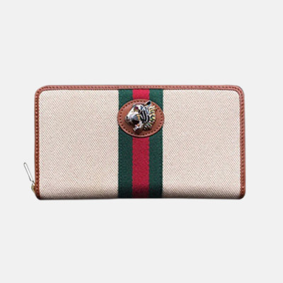 Gucci 2019 Rajah Tiger Head Zip Round Wallet 573791 - 구찌 2019 라자 타이거 헤드 남여공용 지퍼 라운드 장지갑  GUW0052,Size(19CM).베이지