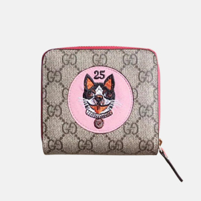 Gucci 2019 Supreme Bosco Patch Canvas Wallet  473905 - 구찌 슈프림 보스코 패치 캔버스 반지갑  GUW0089.Size(11cm).브라운