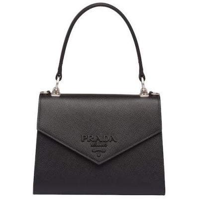 Prada 2019 Monochrome Chain Tote Shoulder Bag,24cm - 프라다 2019 모노크롬 여성용 체인 토트 숄더백 ,1BA186-4,24cm ,블랙