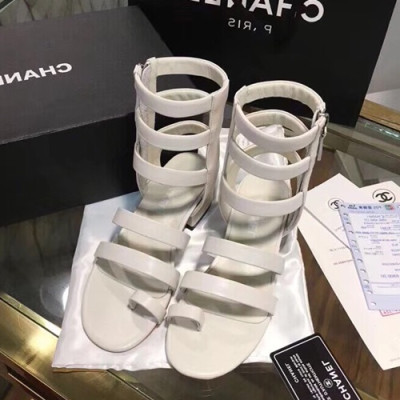 Chanel 2019 Ladies Leather Sandal - 샤넬 2019 여성용 레더 샌들 CHAS0178.Size(225 - 250).화이트