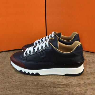 [매장판]Hermes 2019 Mens Leather Sneakers - 에르메스 2019 남성용 레더 스니커즈 HERS0109.Size(240 - 270).다크네이비