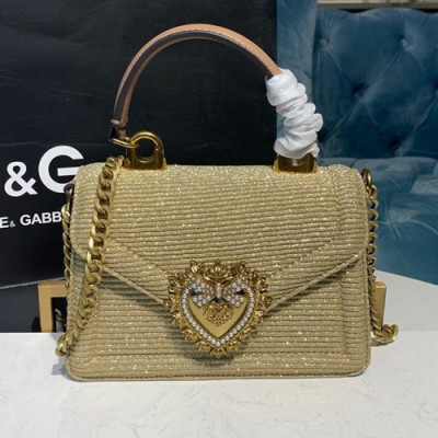 Dolce&Gabbana 2019 Tote Shoulder Bag ,19CM - 돌체 앤 가바나 2019 여성용 토트 숄더백 DGB0236,19cm,옐로우골드