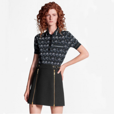 Louis vuitton 2019 Womens Monogram Cotton Polo Short Sleeved Tshirts - 루이비통 2019 여성 모노그램 고튼 폴로 반팔티 Lou01489x.Size(s - l).블루