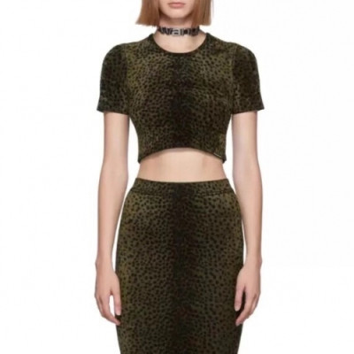 Alexsander Wang Womens Animal Print Short Sleeved Tshirts - 알렉산더왕 2020 여성 블랙 애니멀 프린트 반팔티 Alw0060x.Size(s - l).브라운