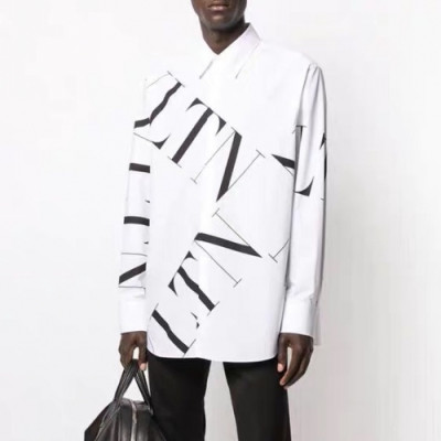 Valentino 2020 Mens Logo Cotton Shirts - 발렌티노 2020 남성 로고 코튼 셔츠 Val0320x.Size(s - xl).화이트