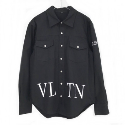 Valentino 2020 Mens Logo Casual Denim Tshirts - 발렌티노 2020 남성 로고 캐쥬얼 데님 셔츠 Val0348x.Size(m - xl).블랙