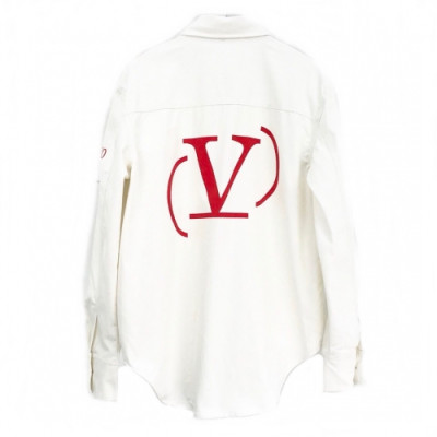 Valentino 2020 Mens Logo Casual Denim Tshirts - 발렌티노 2020 남성 로고 캐쥬얼 데님 셔츠 Val0349x.Size(m - xl).화이트