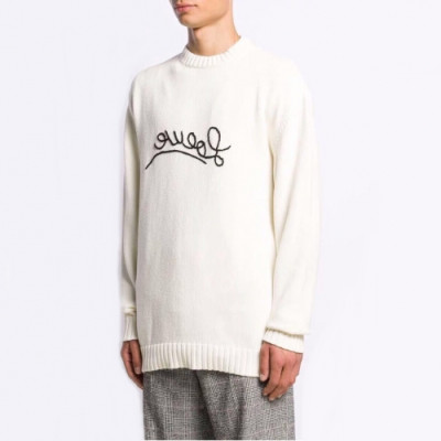 Loewe 2020 Mm/Wm Logo Crew-neck Wool Sweaters - 로에베 2020 남자 로고 크루넥 울 스웨터 Loe0179x.Size(s - 2xl).화이트