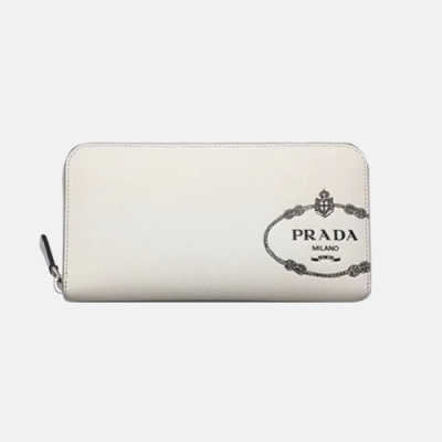 Prada 2020 Saffiano Mens Zip Round Wallet, 2ML317 - 프라다 2020 사피아노 남성용 지퍼 라운드 장지갑,PRAW0153,20CM.화이트