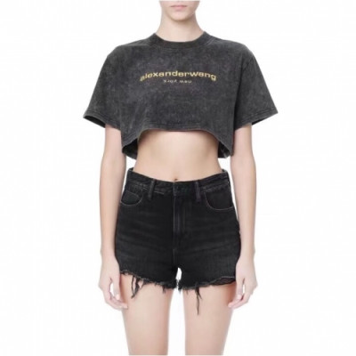 Alexsander Wang Womens Short Sleeved Tshirts - 알렉산더왕 2020 여성 로고 코튼 반팔티 Alw0089x.Size(s - l).그레이