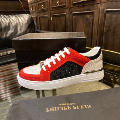 Philipp Plein 2020 Mens Suede & Cubic Sneakers - 필립플레인 2020 남성용 스웨이드 & 큐빅 스니커즈 PPS0229,Size(240 - 270).레드블랙화이트