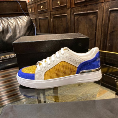 Philipp Plein 2020 Mens Suede & Cubic Sneakers - 필립플레인 2020 남성용 스웨이드 & 큐빅 스니커즈 PPS0230,Size(240 - 270).옐로우블루