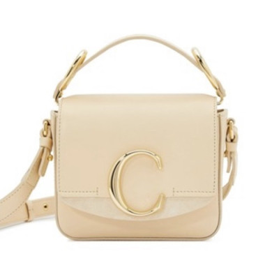 Chole 2020 C Leather Tote Shoulder Bag, 16.5cm -  끌로에 2020 C 레더 토트 숄더백,CLB0165,16.5cm,연핑크