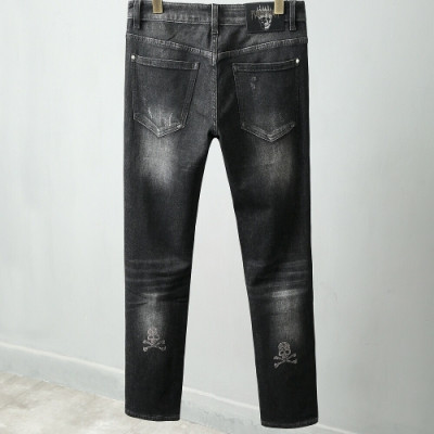 Philipp Plein 2020 Mens Logo Casual Denim Jeans - 필립플레인 2020 남성 로고 캐쥬얼 데님 청바지 Phi0107x.Size(30 - 38).블랙