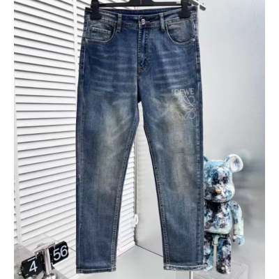 Loewe 2024 Mens Logo Denim Jeans - 로에베 2024 남성 로고 데님 청바지 Loe0404x.Size(29 - 38).블루
