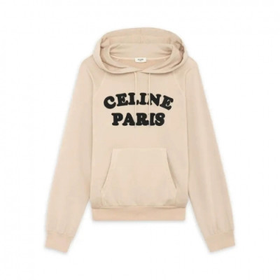 Celine Mm/Wm Logo Cotton Hoodie - 셀린느 2020 남자 로고 코튼 후드티 Cel0068x.Size(s - l).베이지
