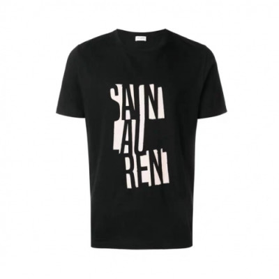 Saint Laurent 2020 Mens Logo Cotton Short Sleeved Tshirs - 입생로랑 2020 남성 로고 코튼 반팔티 Ysl0086x.Size(s - 2xl).블랙