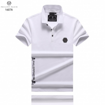 Philipp Plein Mens Logo Cotton Short Sleeved Polo Tshirts - 필립플레인 2020 남성 로고 코튼 폴로 반팔티 Phi0129x.Size(m - 3xl).화이트