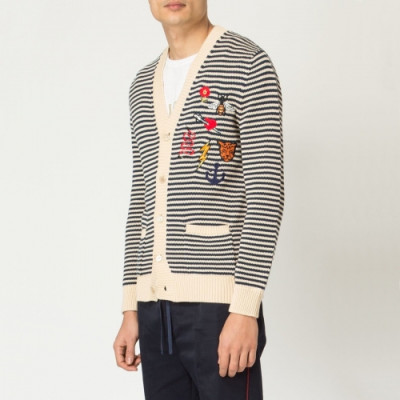 Gucci Mm/Wm Trendy V-neck Knit Cardigan - 구찌 2020 남/녀 트렌디 브이넥 니트 가디건 Guc03043x.Size(s - xl).네이비