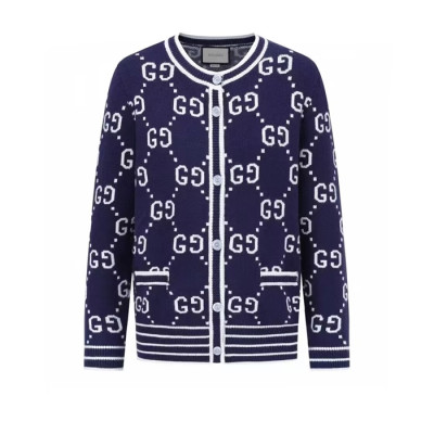 Gucci Mens Trendy V-neck Cardigan - 구찌 2023 남성 트렌디 브이넥 가디건 Guc03086x.Size(s - xl).네이비