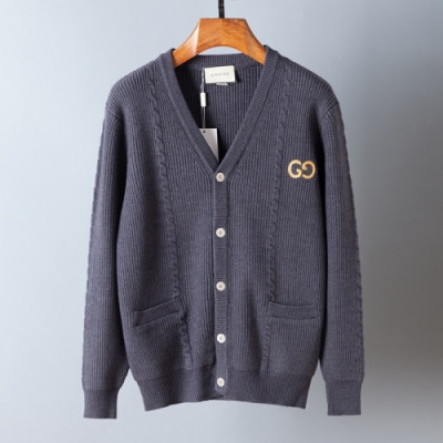 Gucci Mens Trendy V-neck Cardigan - 구찌 2020 남성 트렌디 브이넥 가디건 Guc03113x.Size(m - 2xl).그레이
