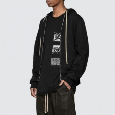 Rick Owens Mens Logo Cotton Zip-up Hooded - 릭오웬스 남성 로고 코튼 집업 후드티 Ric0084x