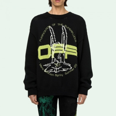 [오프화이트]Off-white 2020 Mm/Wm Brush Mohair Knit Sweater - 오프화이트 2020 남자 브러쉬 모헤어 니트 스웨터 Off0593x.Size(s - l).블랙