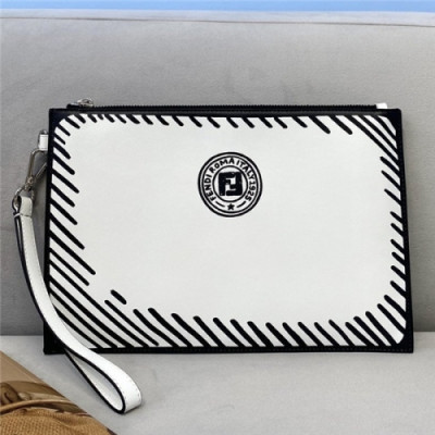 [펜디] Fendi 2020 Mm/Wm Leather Clutch Bag,30cm - 펜디 2020 남여공용 레더 클러치백,30cm,FENB0594,화이트
