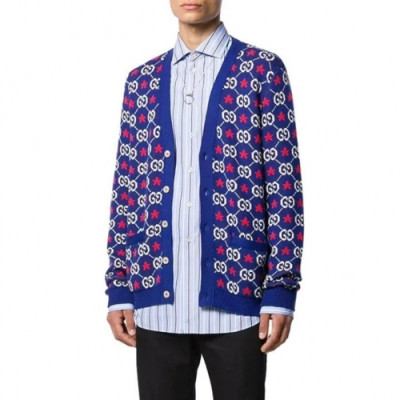 Gucci Mens Trendy V-neck Cardigan - 구찌 2020 남성 트렌디 브이넥 가디건 Guc03172x.Size(s - 2xl).블루