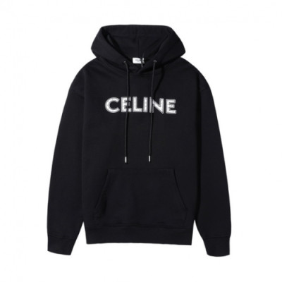 Celine Mm/Wm Logo Cotton Hoodie - 셀린느 2020 남/녀 로고 코튼 후디 Cel0077x.Size(s - xl).블랙