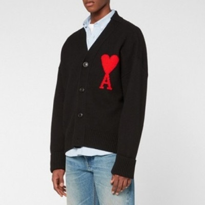 Ami 2020 Mens Logo Casual Cardigen - 아미 2020 남성 로고 캐쥬얼 가디건 Ami0078x.Size(s - xl).블랙