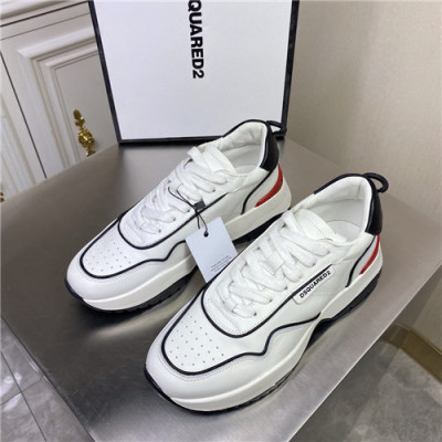 Dsquared 2020 Men's Leather Sneakers - 디스퀘어드 2020 남성용 레더 스니커즈,Size(240-270),DSQS0021,화이트