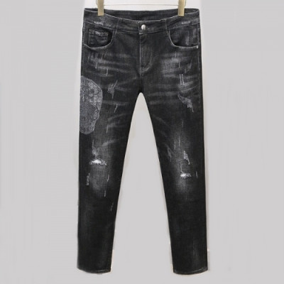 Philipp Plein Mens Logo Casual Denim Jeans - 필립플레인 2020 남성 로고 캐쥬얼 데님 청바지 Phi0135x.Size(30 - 38).블랙