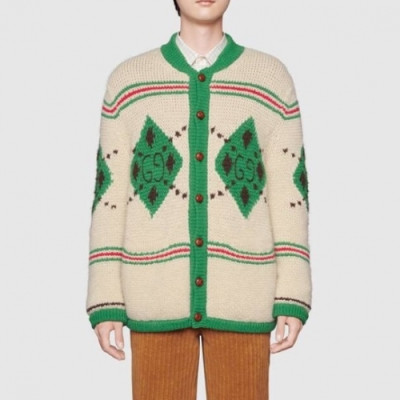 Gucci 2021 Mm/Wm Trendy V-neck Cardigan - 구찌 2021 남/녀 트렌디 브이넥 가디건 Guc03405x.Size(s - xl).아이보리