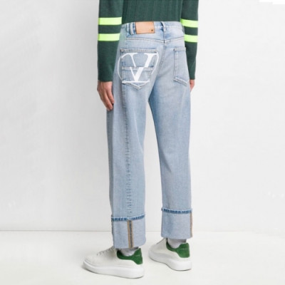 Valentino 2021 Mens Logo Denim Jeans - 발렌티노 2021 남성 로고 데님 청바지 Val0459x.Size(30 - 38).블루