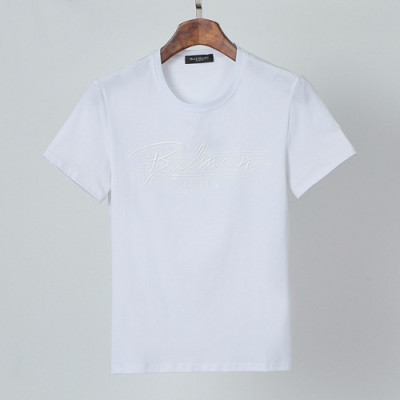 [발망]Balmain 2021 Mens Logo Cotton Short Sleeved Tshirs - 발망 2021 남성 로고 코튼 반팔티 Bam0120x.Size(m - 3xl).화이트