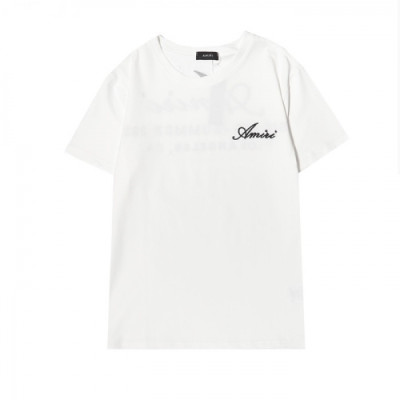 Amiri 2021 Mm/Wm Logo Cotton Short Sleeved Tshirts - 아미리 2021 남/녀 로고 코튼 반팔티 Ami0168x.Size(s - 2xl).화이트